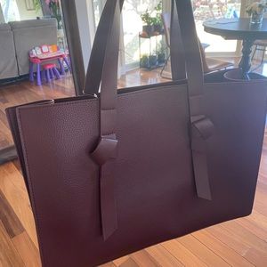 Rachel Zoe burgundy pebbled leather tote.
